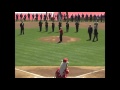 cle@tex bush throws out the first pitch in texas