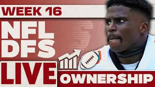 NFL DFS Ownership Report Week 16 Picks Saturday & Sunday DraftKings & FanDuel Strategy