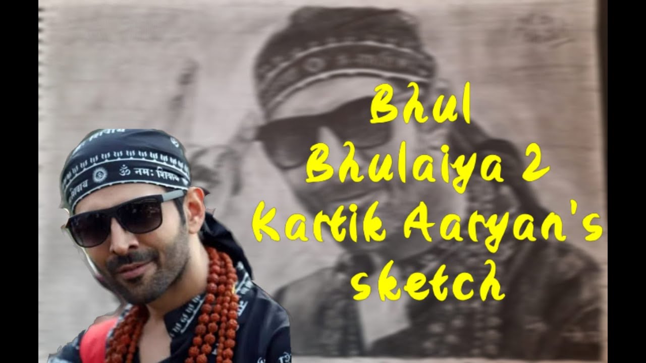 Drawing Kartik Aaryan As 'Rooh Baba' In Bhul Bhulaiya 2. - YouTube