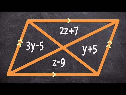 Using the properties of parallelograms to solve for the missing diagonals Using the properties of parallelograms to solve for the missing diagonals