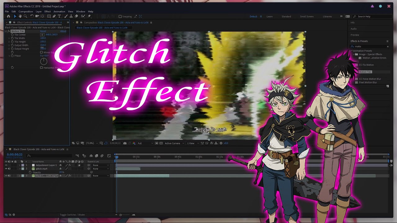 Amv Tutorial Glitch Effect After Effect Youtube