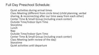 Setting Up a Schedule for a Preschool Classroom