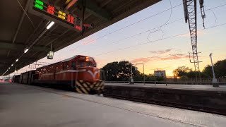 台鐵 沙鹿車站月台 貨物列車 通過