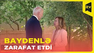 Bir qadını gözlətməməlisiniz | Meloni Baydenlə zarafat etdi