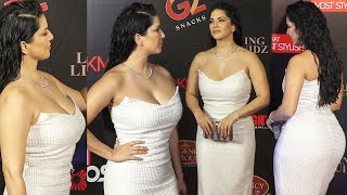 Stunning Hot Sunny Leone Flaunts Her Huge Cleavage In Off Shoulder Outfit At Lokmat Stylish Awards |