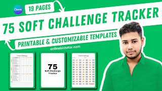 Printable 75 Soft Challenge Tracker 2025 🟢 19 Pages Customizable Template - Lifetime Use 🤩