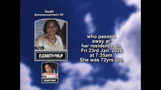 Elizabeth Philip ~ Short Obituary