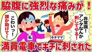 脇腹に強烈な痛みが！満員電車でキチに刺された【女イッチの修羅場劇場】2chスレゆっくり解説