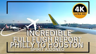 4K INCREDIBLE FULL FLIGHT TRIP REPORT VIDEO - PHILLY TO HOUSTON