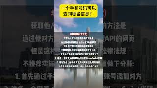 一个手机号可以查到哪些信息 一个手机号可以查到哪些信息？#律师调档 #调查令 #律师查询个人信息 #律师查档 #律师查询户籍