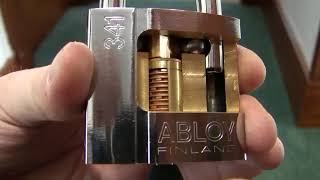 Demo of an Abloy 341 factory cutaway padlock