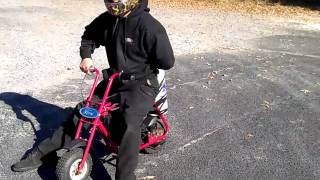 GoTomGo riding nitrous injected mini bike