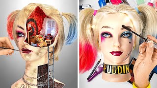 Bergila-gilaan dengan Harley Quinn - Riasan Unik \u0026 Diorama di Dalam Kepala! 🤪🎨💋