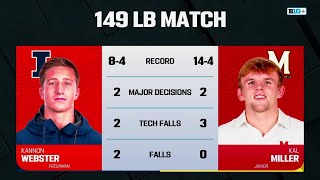 149 LBs: Maryland's Kal Miller vs. Illinois' Kannon Webster | Big Ten Wrestling | 01/24/2025