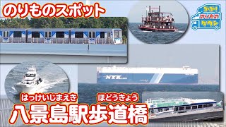 【のりものスポット】八景島駅歩道橋（屋形船、ヨット、シーサイドライン）