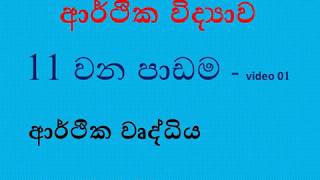 ECONOMICS,Economic growth/ආර්ථික විද්‍යාව 11 වන පාඩම ආර්ථික වෘද්ධිය Video - 1