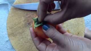 How to cut a ripe Hachiya persimmon.