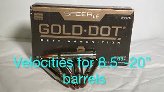 Speer LE Gold Dot 75 gr .223 REM Velocities