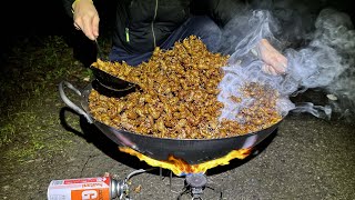 Cooking Fried Rice with Cicada Shells