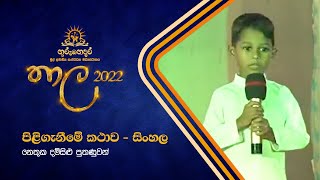 පිළිගැනීමේ කථාව (සිංහල බසින්) - Welcome Spech (Sinhala)