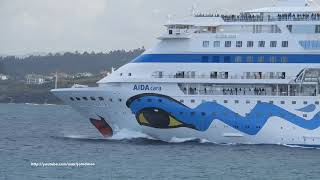 Cruise ship AIDAcara departs A Coruña [4K]