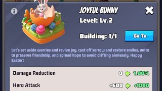 Last War: Bunny Decoration to level 3. Nice boost!