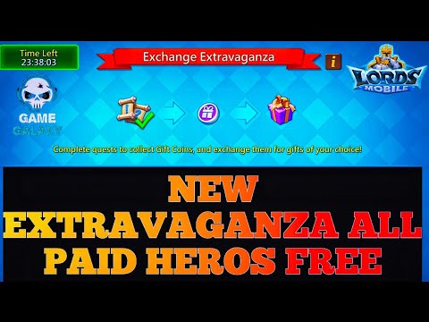 Nueva extravagancia Todos los héroes pagos Gratis Nueva actualización Próxima vista previa Lords Mobile Nuevo evento próximo