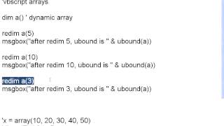 VBScript 7 Arrays
