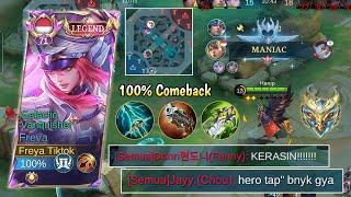 100% COMEBACK!! FREYA AGGRESSIVE DAMAGE VS RUBY SAMPE COKLAT! BUILD FREYA TERSAKIT - Mobile Legends