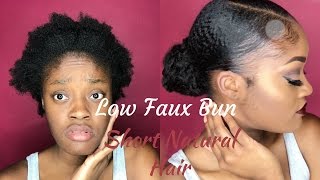 Super Sleek Low Bun On Thick Kinky Natural Hair 4c Hair