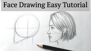 How to draw a side face of Female/Girl easy for beginners Girl Side View Drawing Pencil Drawing face