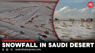 Saudi Arabian desert sees snowfall for the first time in history