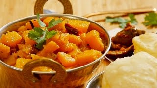 Traditional pumpkin curry with quick \u0026 easy puris