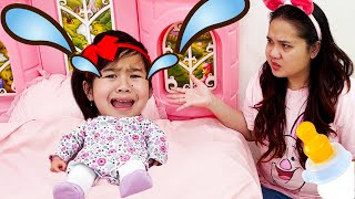 Jannie Pretend Play Turning into a Real Baby  Funny Kids Video