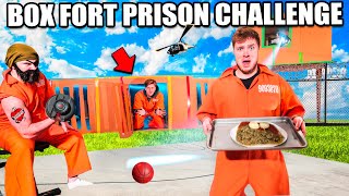 24 HOUR BOX FORT PRISON CHALLENGE! Guards, Prison Food, Escape & More!