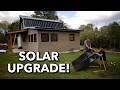 Replacing Tornado Damaged Solar Panels and Repairing Wood Shed | Abandoned Shed to Tiny House