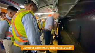 Governor Baker Tours State Street Station during Orange Line Closure - August 28, 2022