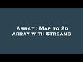 Array : Map to 2d array with Streams