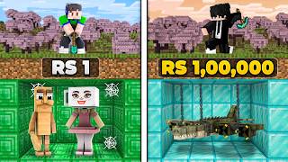 Rs1 vs Rs1,00,000 Tung Tung Sahur Mining Challenge In Minecraft..!