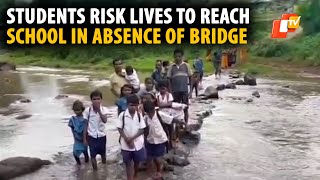 Lack Of Bridge Forces School Students To Tread ‘Troubled Waters’ In Odisha’s Koraput