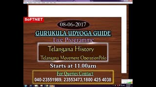 GURUKULAM ||  Telangana Movement - Operation Polo ||  LIVE INTERACTIVE SESSION With  P.Ashok kumar