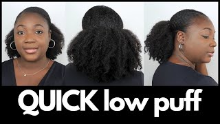 Natural hair: quick and easy low puff