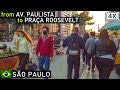 Walking from AV. PAULISTA through RUA AUGUSTA to PRAÇA ROOSEVELT 🇧🇷 | São Paulo, Brazil |【4K】2021