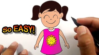 How to draw a girl easy | Simple Drawing
