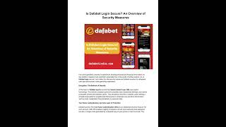 Is Dafabet Login Secure  An Overview of Security Measures