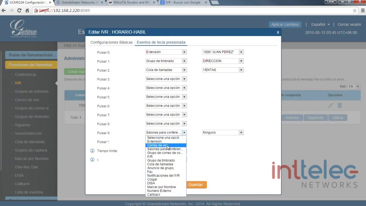 7 Grandstream IP PBX Serie UCM, Configurar El IVR Operadora Automática ...