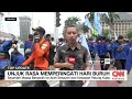 Massa Unjuk Rasa Hari Buruh Mulai Bergerak dari Patung Kuda ke Senayan