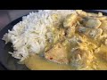 الدجاج بالكاري والفطر Hähnchen in Currysauce und Pilzen