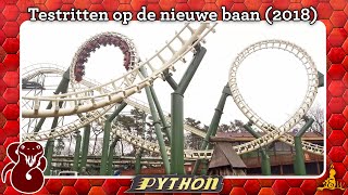 [#Efteling] Python - Testritten met 2 treinen op de nieuwe baan (2018)