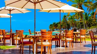Caribbean Cafe Ambience ☕ Coffee Shop Ambience with Smooth Bossa Nova, Ocean Waves for Deep Sleep